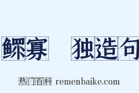 鳏寡惸独造句是什么意思的图片